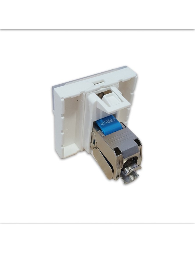 Prise RJ45 cat 6, avec plastron 45 X 45 mm