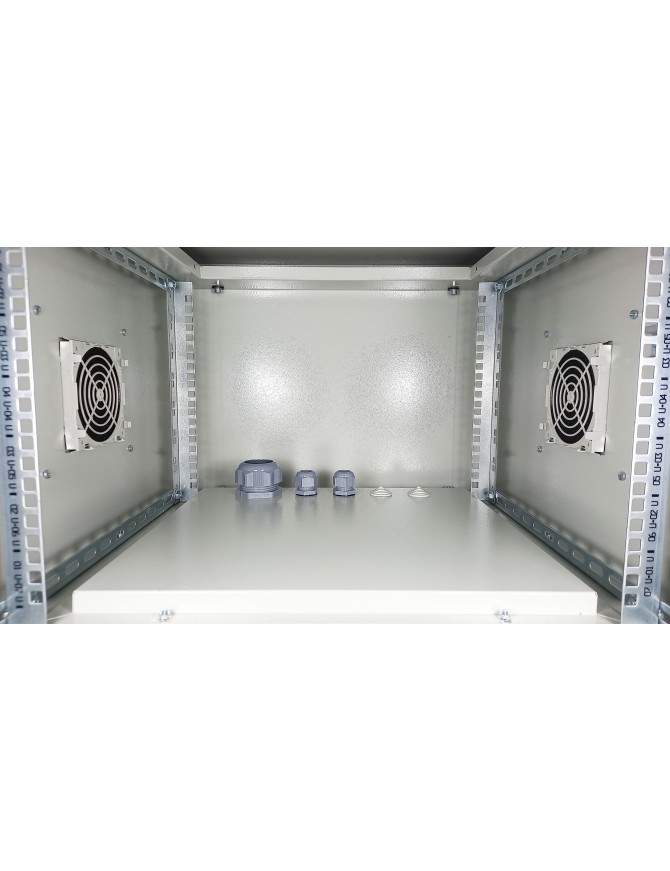 Coffret informatique étanche IP55 9U, profondeur 600 mm