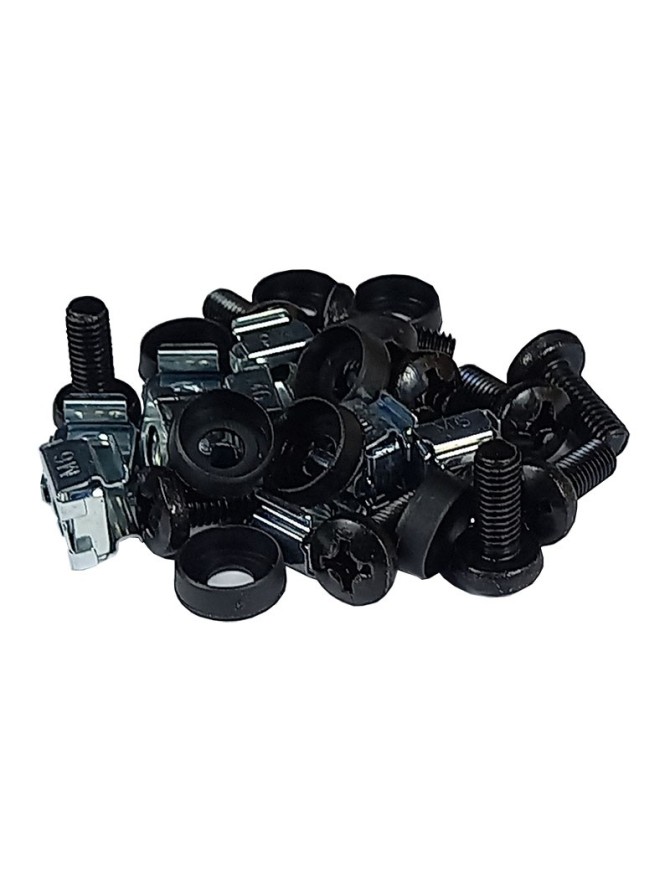 Kit de visserie 10 pièces  Écrou cage, vises et rondelle plastique, couleur noir