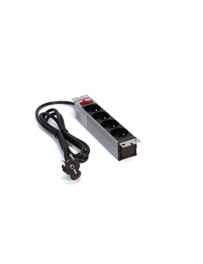 PDU, bandeau de prises électrique 19 pouces, 1U 4 prises avec interrupteur