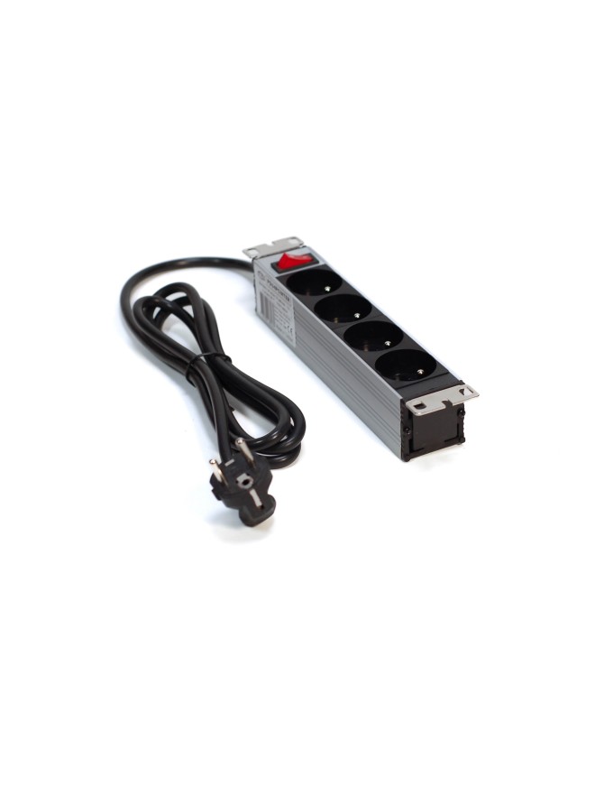 PDU, bandeau de prises électrique 19 pouces, 1U 4 prises avec interrupteur