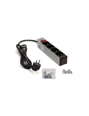 PDU, bandeau de prises électrique 19 pouces, 1U 4 prises avec interrupteur