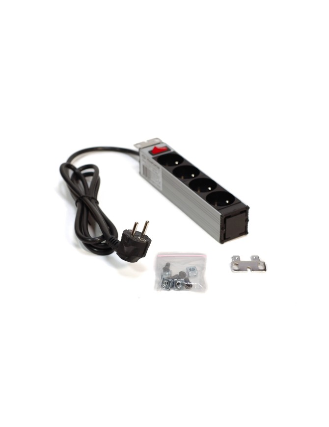 PDU, bandeau de prises électrique 19 pouces, 1U 4 prises avec interrupteur