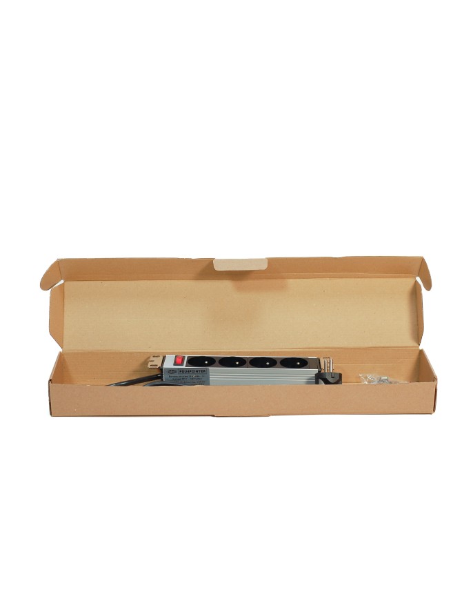 PDU, bandeau de prises électrique 19 pouces, 1U 4 prises avec interrupteur