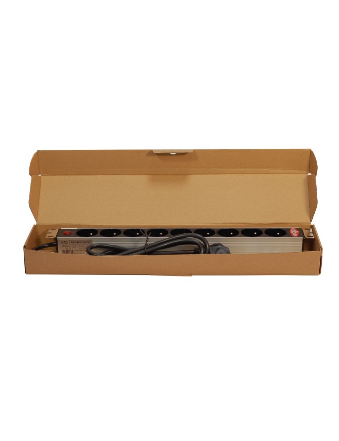 Bandeau de prises, 19 pouces, 1U , 9PC + voyant