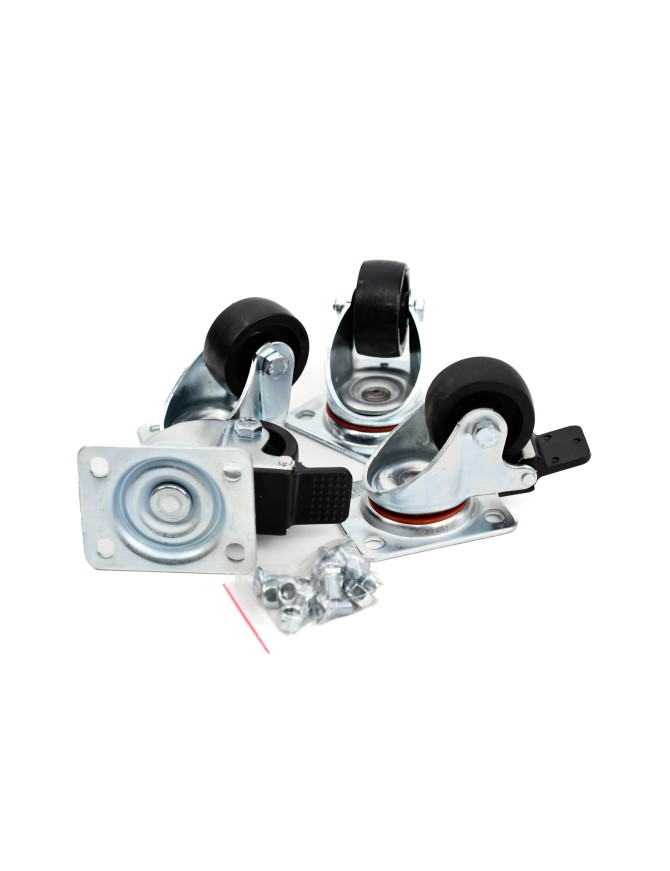 Kit de 4 roulettes dont 2 équipées de freins