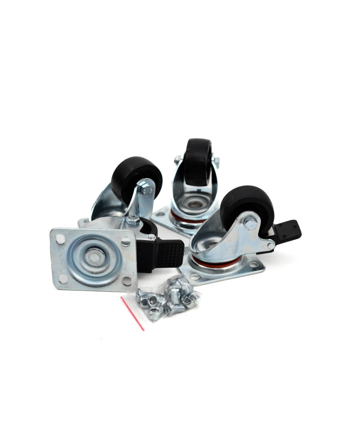 Kit de 4 roulettes dont 2 équipées de freins