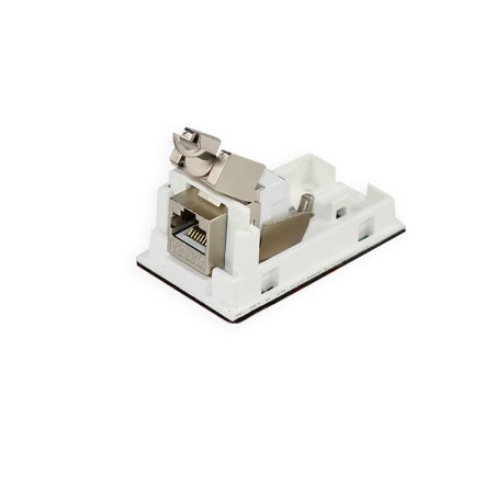 Prise RJ45, Cat 6, Boitier saillie, simple, plat autocollant