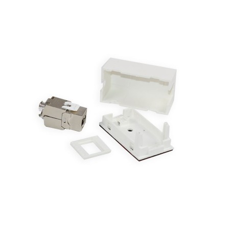 Prise RJ45, Cat 6, Boitier saillie, simple, plat autocollant