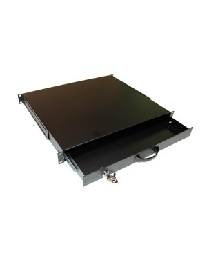 Module de tiroir 19 pouces, pour clavier et document, Acier, 1U, Noir