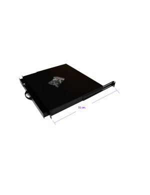 Module de tiroir 19 pouces, pour clavier et document, Acier, 1U, Noir