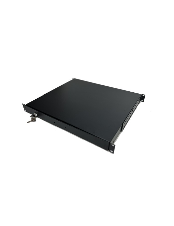 Module de tiroir 19 pouces, pour clavier et document, Acier, 1U, Noir