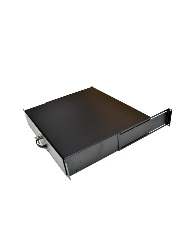 Module de tiroir 19 pouces, pour clavier et document, Acier, 2U, Noir