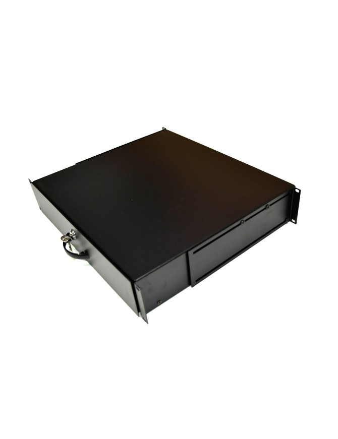 Module de tiroir 19 pouces, pour clavier et document, Acier, 2U, Noir