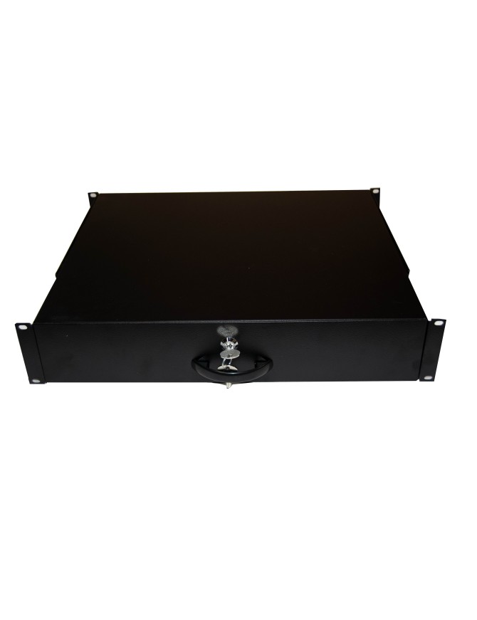 Module de tiroir 19 pouces, pour clavier et document, Acier, 2U, Noir