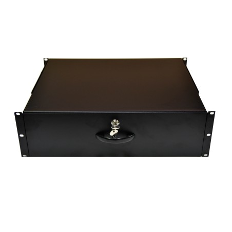 Module de tiroir 19 pouces, pour clavier et document, Acier, 3U, Noir