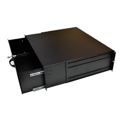 Module de tiroir 19 pouces, pour clavier et document, Acier, 3U, Noir