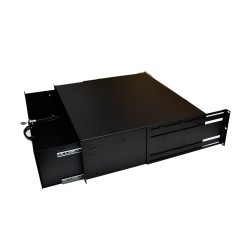 Module de tiroir 19 pouces, pour clavier et document, Acier, 3U, Noir