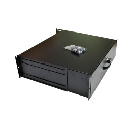 Module de tiroir 19 pouces, pour clavier et document, Acier, 3U, Noir