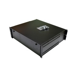 Module de tiroir 19 pouces, pour clavier et document, Acier, 3U, Noir