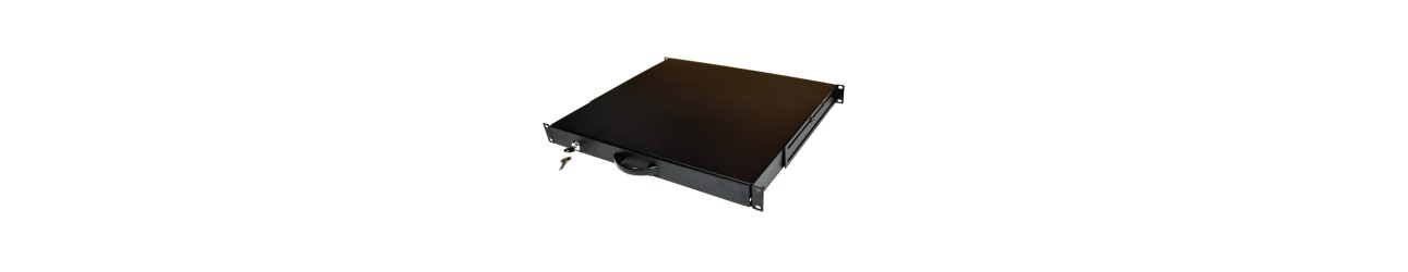 Tiroir rack 19 pouces 1U, 2U, 3U en acier couleur noir avec serrure 