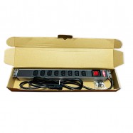 PDU, Multiprise 19 pouces, 1U, 8 prises IEC320, C13 Cordon C14, 10A 250V, avec